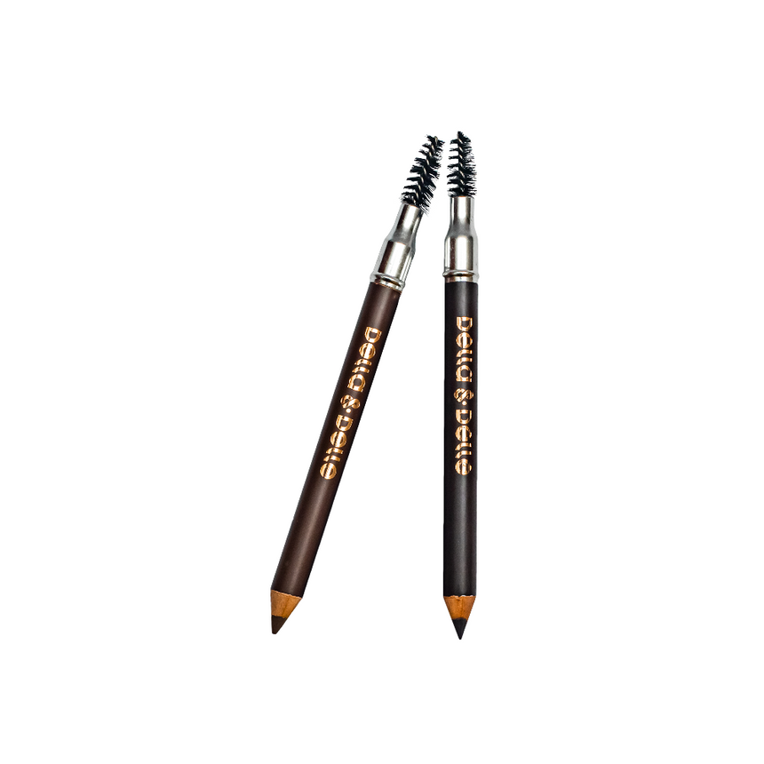 Eyebrow pencil with brush in the end. 